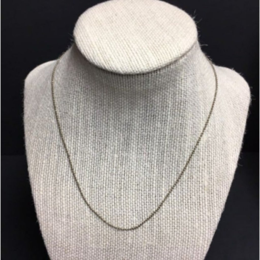 Aeo Ball Chain Necklace 16 In Dark Silver Patina Tiny Retro Boho Vintage 90s Y2k